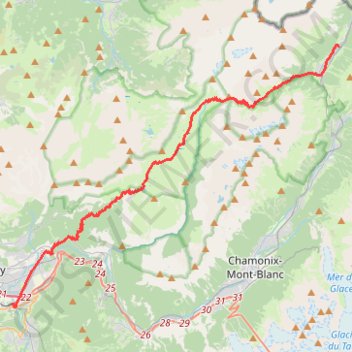 Trace GPS Vallorcine-Saint Gervais, itinéraire, parcours
