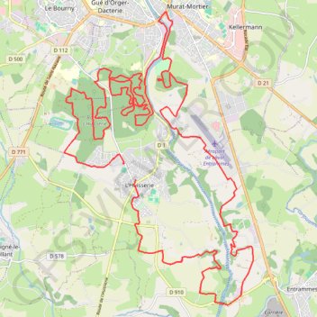 Trace GPS Boucle VTT depuis L'Huisserie, itinéraire, parcours