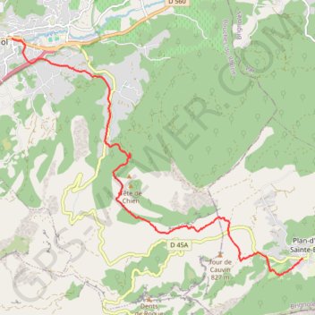 Trace GPS Plan d'Aups Auriol, itinéraire, parcours