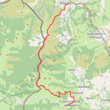 Trace GPS 2022-08-13 de 06h5234 a 16h4252 - Rando Bidarray à Saint Etienne de Baigorry - GT820, itinéraire, parcours