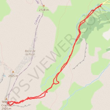 Trace GPS Montagne de Parpaillon (Tête du Crachet), itinéraire, parcours