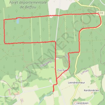 Trace GPS Randonnée en forêt de Beffou, itinéraire, parcours