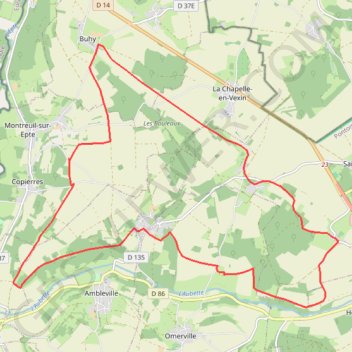 Trace GPS Buhy à Buhy, itinéraire, parcours