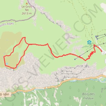 Trace GPS Le Chazelet - Plateau d'emparis, itinéraire, parcours