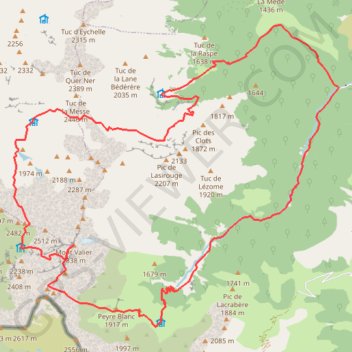 Trace GPS Mont Valier, itinéraire, parcours