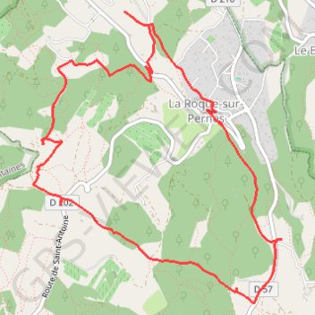 Trace GPS Boucle autour de la Roque-sur-Pernes, itinéraire, parcours