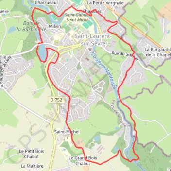 Trace GPS Saint Laurent sur Sèvre - boucle, itinéraire, parcours
