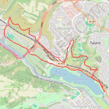 Trace GPS Lac KIR - TALANT - PLOMBIERES, itinéraire, parcours