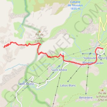Trace GPS La Montagnette par le Col de Lary au départ de Gèdre (Gavarnie), itinéraire, parcours