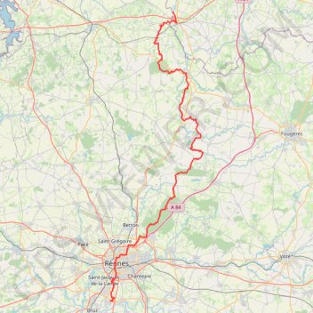 Trace GPS GR 39 : Du Mont Saint Michel (Manche) à Messac (Ille-et-Vilaine), itinéraire, parcours