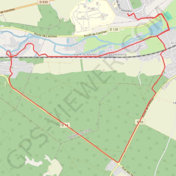 Trace GPS Circuit Foret d'Evreux, itinéraire, parcours