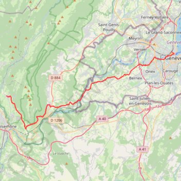 Trace GPS VL-01-GENEVE-POUGNY-CONFORT, itinéraire, parcours