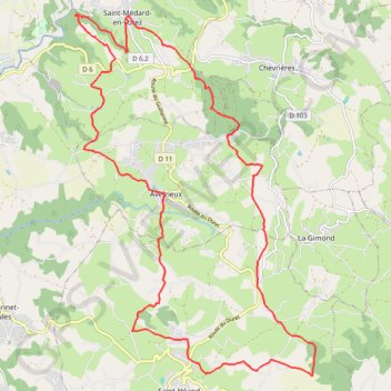 Trace GPS La Randonnée des Moulins - Saint-Médard-en-Forez, itinéraire, parcours