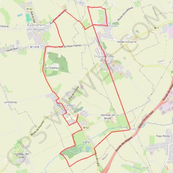 Trace GPS Autour de Beaucamps-Ligny, itinéraire, parcours