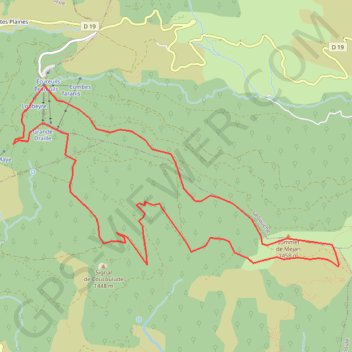 Trace GPS STATION CROIX DE BAUZON TERRE ARDECHE, itinéraire, parcours