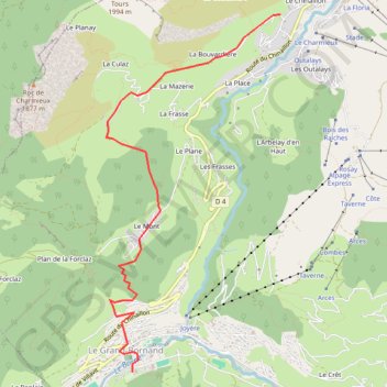 Trace GPS Du Vieux Chinaillon au Grand-Bornand en raquette, itinéraire, parcours