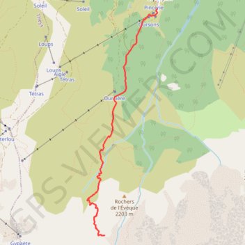 Trace GPS Pic des Cabottes et Col de l'évêque, itinéraire, parcours