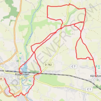 Trace GPS Audax Rosporden, itinéraire, parcours