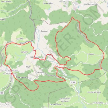 Trace GPS Circuit du Tourniquet - Saint-Germain-la-Montagne, itinéraire, parcours