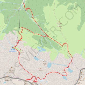 Trace GPS Pic de Boum et mail Barrat depuis le refuge du Maupas, itinéraire, parcours