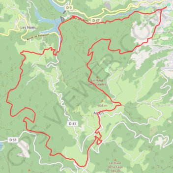 Trace GPS Le Haut du Thé - Renaison, itinéraire, parcours