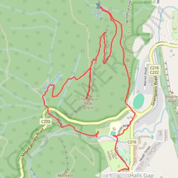 Trace GPS Chatauqua Peak - Clematis Falls, itinéraire, parcours