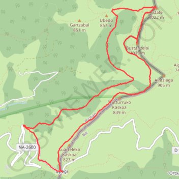 Trace GPS Buztancelhay - Astate depuis ispeguy en boucle, itinéraire, parcours