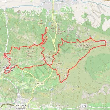 Trace GPS Les Alpilles (Bouches du Rhône), itinéraire, parcours