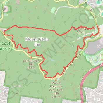 Trace GPS Mount Coot-tha Loop, itinéraire, parcours
