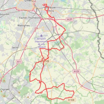 Trace GPS Brevet Léo Lagrange - Lille-Hellemmes, itinéraire, parcours