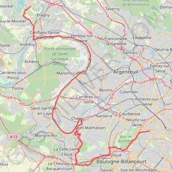 Trace GPS Cergy-Paris (Malmaison), itinéraire, parcours