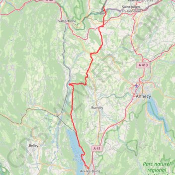 Trace GPS Sur les pas des Huguenots : de Aix-les-bains à Chancy, itinéraire, parcours