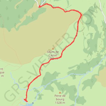 Trace GPS Lac d'Aygue Rouye, itinéraire, parcours