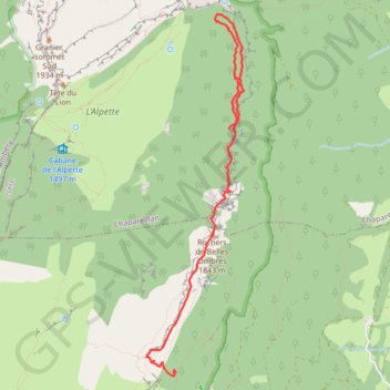 Trace GPS Rochers de Belles Ombres, itinéraire, parcours