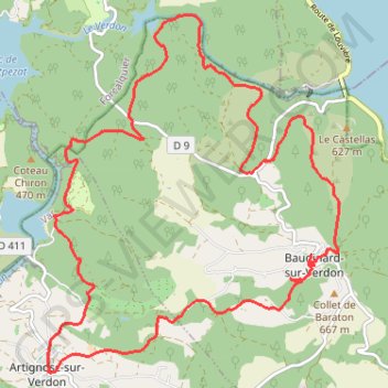 Trace GPS Les Gorges de Baudinard, itinéraire, parcours