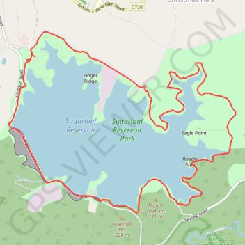 Trace GPS Sugarloaf Reservoir Park, itinéraire, parcours