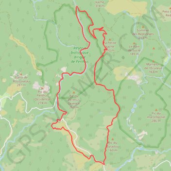 Trace GPS Ravin et col du Perthus, itinéraire, parcours