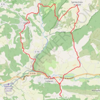 Trace GPS De Céreste à Sainte-Croix-à-Lauze par Viens, itinéraire, parcours