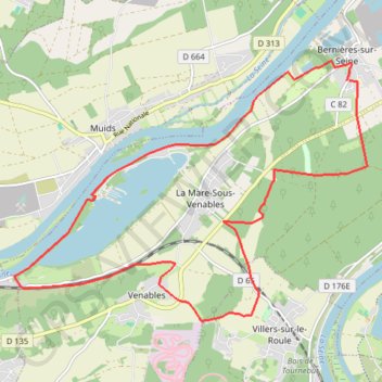 Trace GPS Berniere-Villers-Venable-mare, itinéraire, parcours