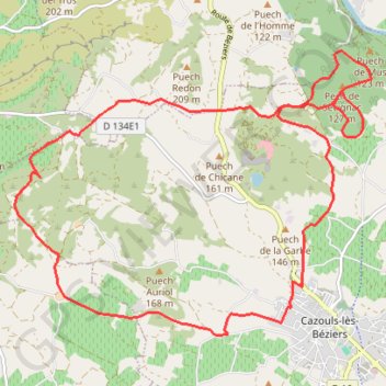 Trace GPS Cazouls les Béziers, itinéraire, parcours