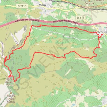 Trace GPS Défi de l'Alaric - Fontcouverte, itinéraire, parcours