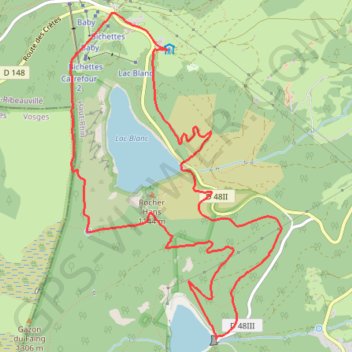 Trace GPS Boucle du Lac Noir, Col du Calvaire et Lac Blanc, itinéraire, parcours