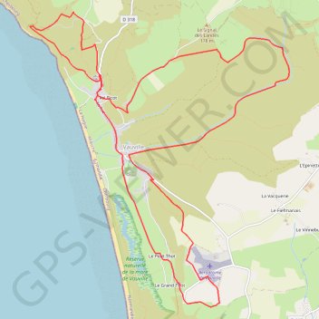 Trace GPS Les Landes de Vauville, itinéraire, parcours