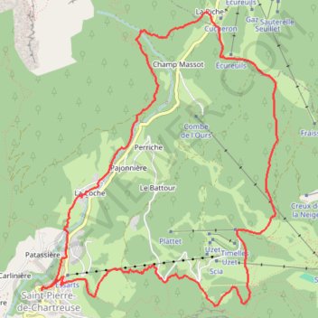 Trace GPS Boucle Saint-Pierre de chartreuse - Le Planolet, itinéraire, parcours
