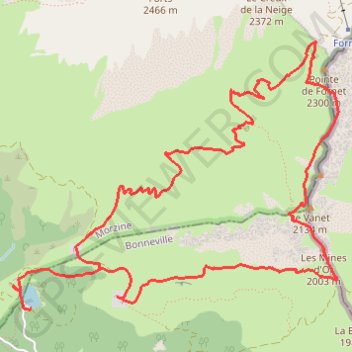 Trace GPS Lac des Mindes d'Or – Col de Coux Circuit à partir de Hauts-Forts, itinéraire, parcours