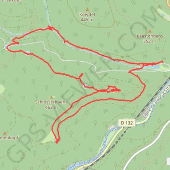 Trace GPS Saverne, autour du Greifenstein, itinéraire, parcours