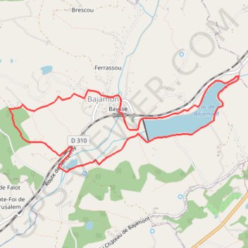 Trace GPS Balade de la Bellette et du lac - Bajamont, itinéraire, parcours