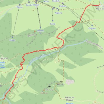 Trace GPS Liaison Chalets des Mémises - La Bonne Eau, itinéraire, parcours