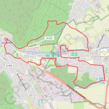 Trace GPS Guebwiller - Circuit d'Issenheim, itinéraire, parcours