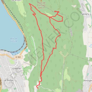 Trace GPS La Croix de Meyrieu, retour par la Grotte des Fées depuis les Combes, itinéraire, parcours